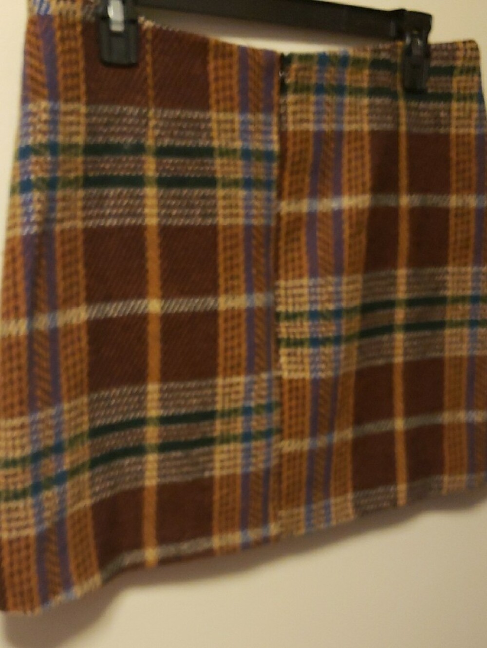 Cider Brown Multicolor Plaid Cropped Blazer And Mini Skirt - Picture 8 of 12